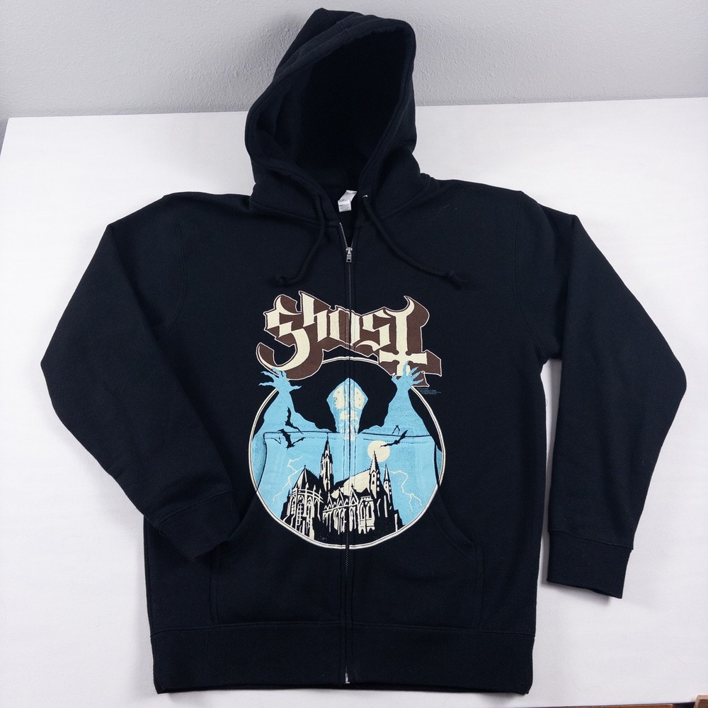 Ghost Opus Eponymous Zip Up Hoodie Mens M Black Papa Emeritus 2012 Band Merch